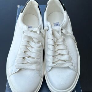 White and blue sneakers